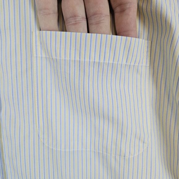 Brooks Brothers 346 Men's Size 15 1/2-4/5 Yellow & Blue Stripes Dress Shirt 15.5 - Picture 3 of 16